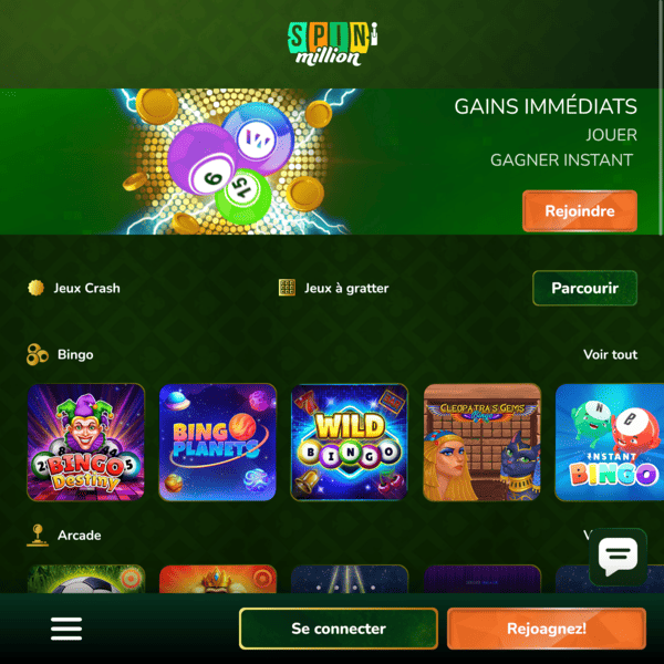 Spin Million Casino — Vincite Istantanee e Bingo Spin Million Casino — Vincite Istantanee e Bingo